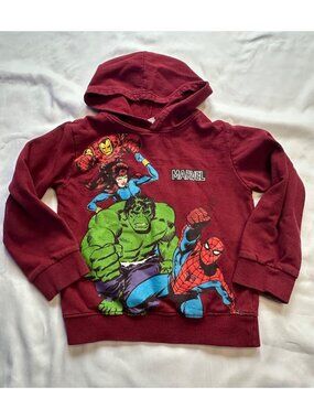 Marvel Hoodie Sweatshirt Size 6 - Kids Sweatshirt - Hulk Spiderman Wonder Woman